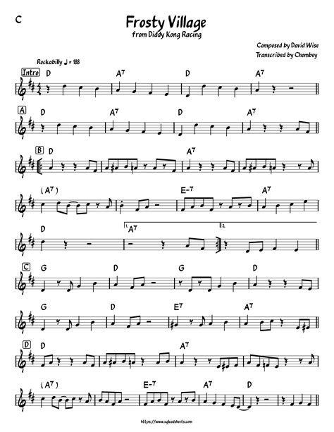 diddy kong racing sheet music